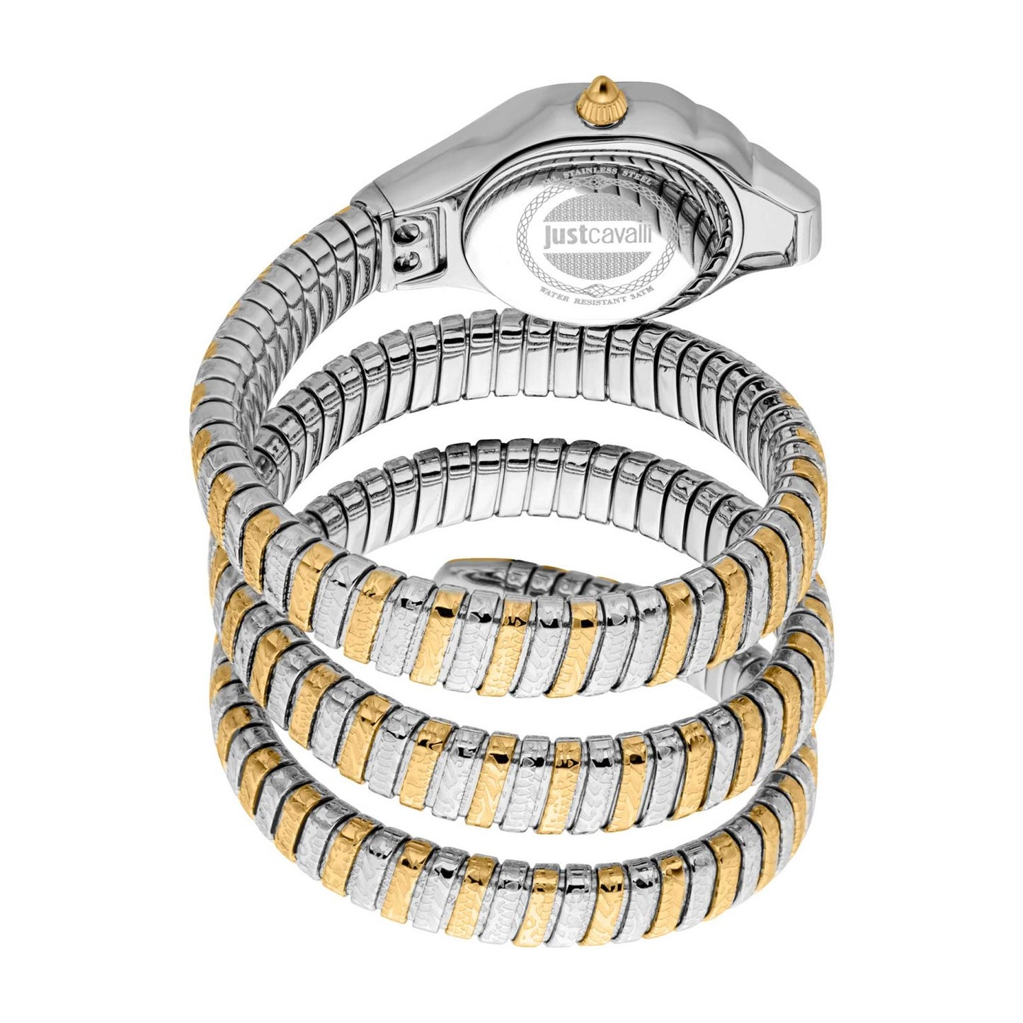 Just Cavalli Analog Quartz Snake Watch with Stainless Steel Strap