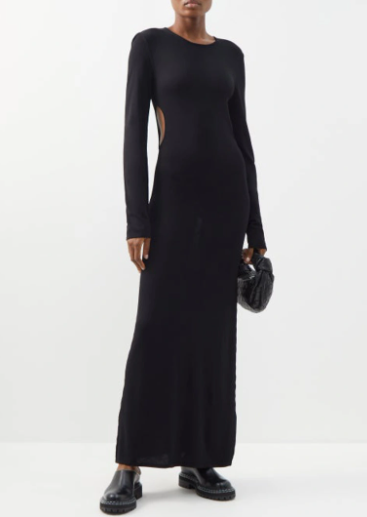 ALTU Long-sleeve Cut-out Dress In Black